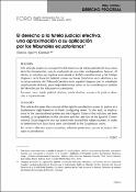 Portada de El derecho a la tutela judicial efectiva: una aproximación a su aplicación por los tribunales ecuatorianos (Tema Central)